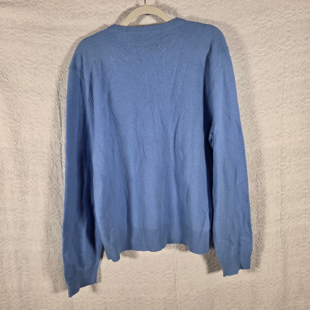 Polo Ralph Lauren Mens XL Light Blue 100% Lambswool V-Neck Sweater Italian Yarn‎ - Picture 8 of 10